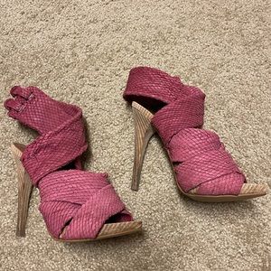 Pink, sexy high-heels sandals